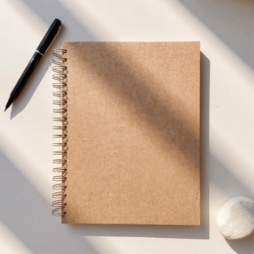 Fark Tanıtım Çizgili Spiralli Not Defteri, A4 Boyut (21x29,7 cm), 120 Yaprak (240 Sayfa), 90gr. Ivory Kağıt, Ofis İçin İdeal (Kahverengi) - Görsel 5