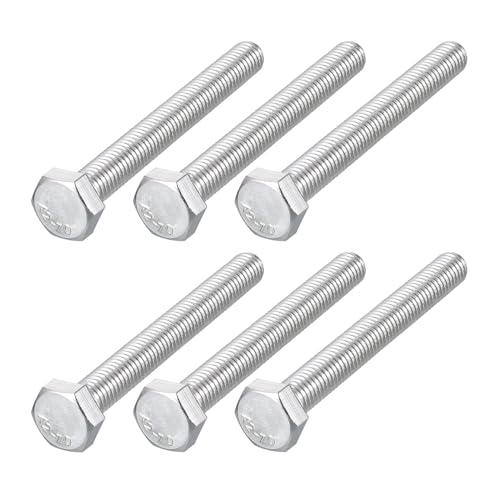 Image of METALLIXITY Hex Bolts (M8-1.25x70mm) 6Pcs, 304 Stainless Steel Coarse Fully Threaded Hex Head Screw Bolt Machine Screws - for Furniture Repair, Silver