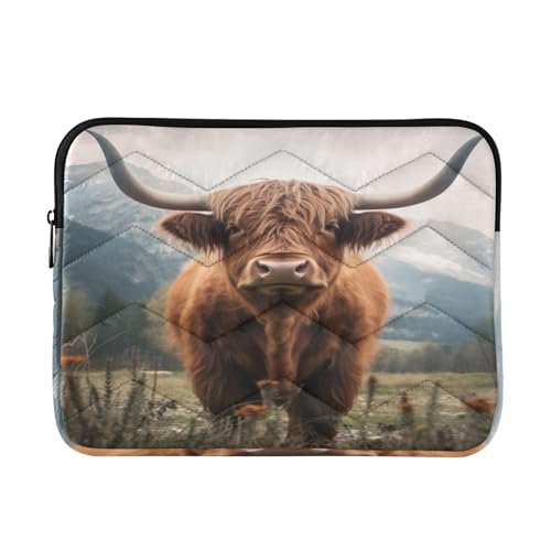Funda para portátil 13-14 pulgadas Highland Cow impermeable