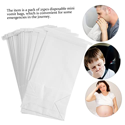 KALLORY 25 Pçs Sacos De Vômito Para Carro Sacos De Vômito Para Carro Sacos De Vômito Descartáveis ​​