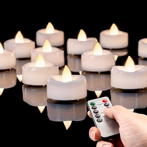 AMAGIC 12 Stück Fernbedienung Teelichter,2/4/6/8H Timer Elektrische...