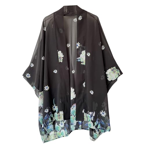 Cardigan kimono bohème en mousseline de soie pour femme