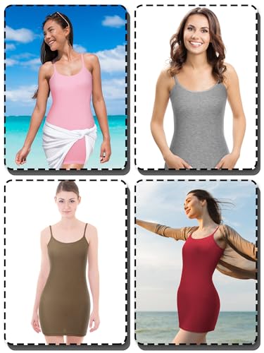 Image of Geyoga Long Tank Tops for Women, Long Camisoles Workout Tops Adjustable Spaghetti Strap Women's Camis Undershirts