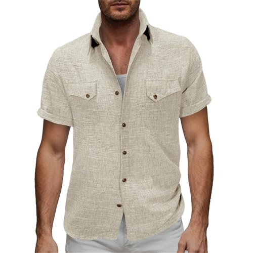 Hauts de vacances homme coton et lin haut de gamme