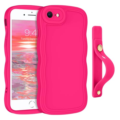 Protection antichoc iPhone 7/8 en forme de vague bouclée rose