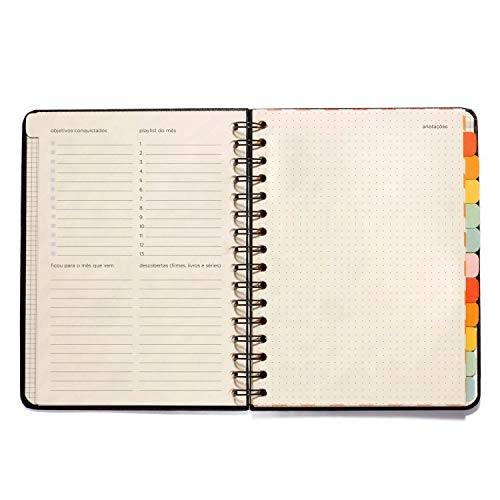 Planner Wire-o Rosa, Rosa, Mensal e Semanal, 75 fls, Papel Pólen 80g/m², Tamanho A5