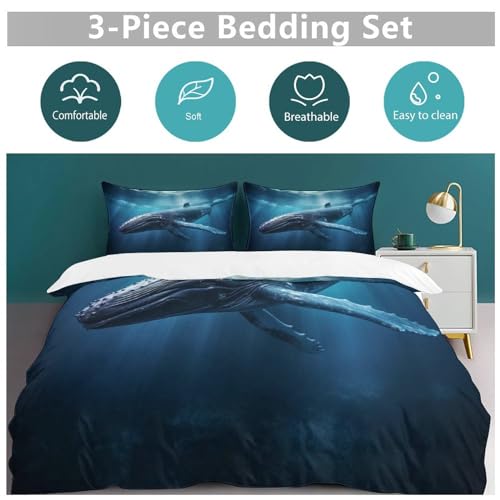 Linge de lit imprimé baleine anti-acarien avec fermeture éclair - 6