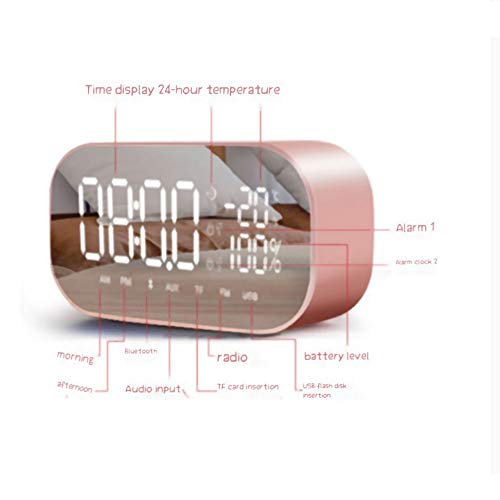 Reloj de escritorio multifunción con luces nocturnas y termómetro digital LED rectangular 4