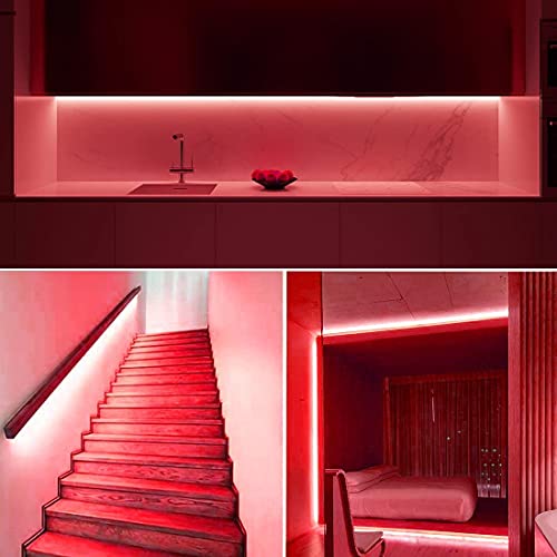 Image of Gesto 10 Meter Rope Led Strip Lights - Outdoor Lights Waterproof for Balcony Decoration,Home Decor & Interior Decoration | Decorative Lights for Diwali Decoration,Cove Light for Ceiling (Red)