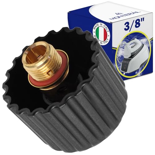 Tapon de Válvula para Polti Vaporella o para Polti Vaporeta con Rosca Macho de 3/8' y Ajuste 4,5 Bar - Completo con Junta - FABRICADO EN ITALIA - Garantía de 10 Años - MONTERAL