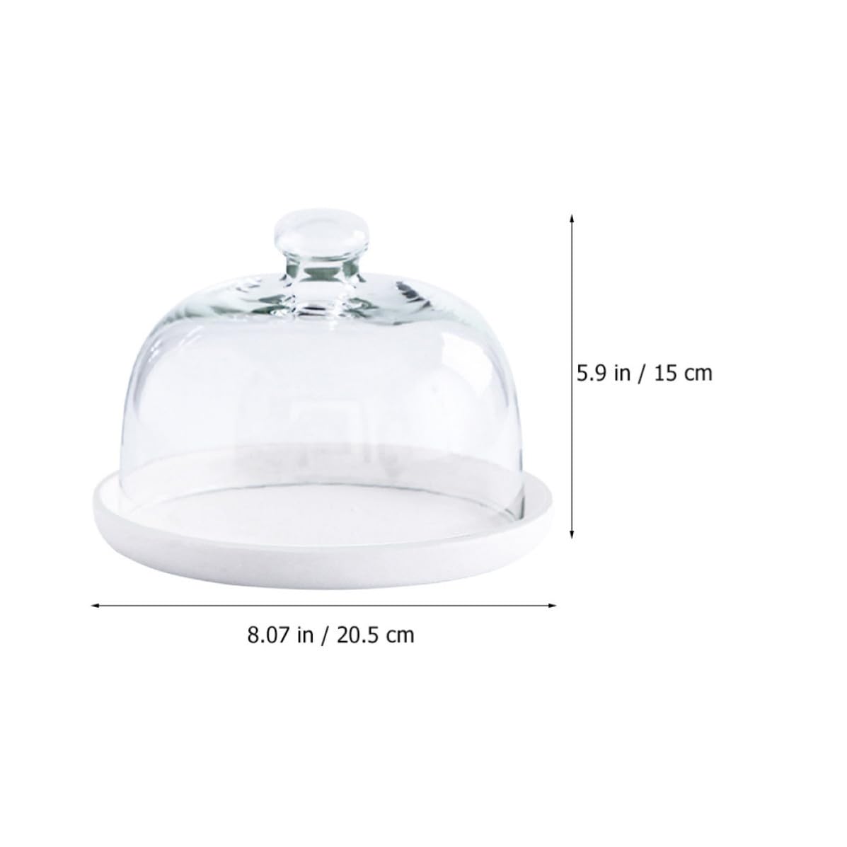 VALICLUD Plateau à Gâteaux Multifonction Couvercle en Verre, Blanc