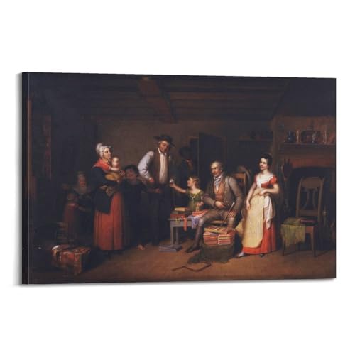 Asher Brown Durand-the Pedlar Displaying His Wares - Póster artístico para pared, dormitorio, decoración del hogar, cuadros en lienzo, 60 x 90 cm