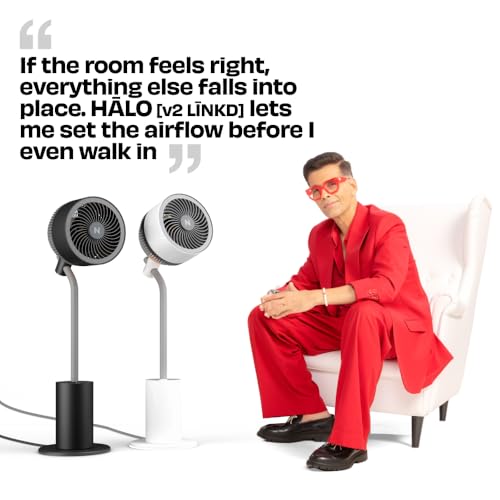 Image of NUUK HALO v2 LINKD Smart 3D Air Circulator Fan | BLDC Motor | 12 Speed Modes | Horizontal + Vertical Oscillation | Mood Lamp | Remote + App Control | Ultra-silent High Speed Standing Fan for Home