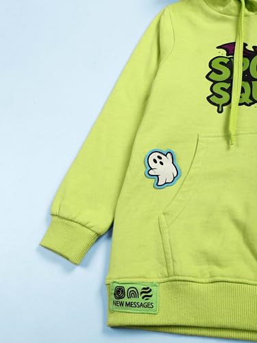 Image of KiddoPanti Unisex Solid Pullover Hooded Fleece Sweatshrit | Cotton Poly Fleece Fabric | Waist Length, Full Sleeve Hoodie | 2 Kangaroo Pockets | Winter Wear for Boys & Girls