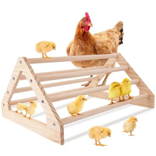 Image of Chicken Perch,Wooden Chicken Roosting Bar,Chick Brooder,Perches Stand Training Perch for Baby Chicks,Chicken Coop Accessories