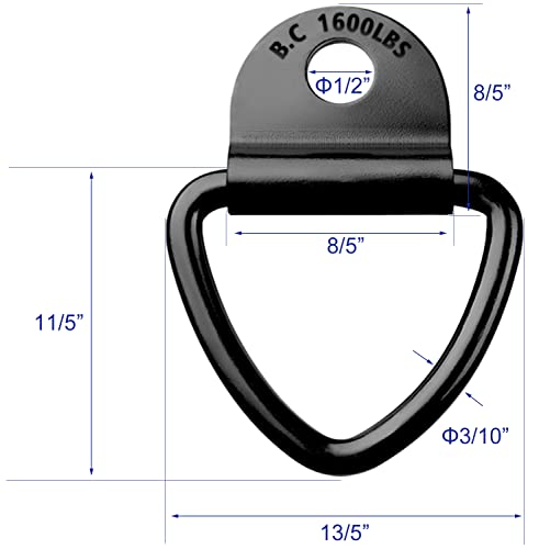 Busy-Corner Tie Down Anchors For Trailer, Warehouse, Boat, 10 Pcs Of Heavy Duty Steel V Ring Bolts, Pickups Truck Accessories(Black) #TOP2