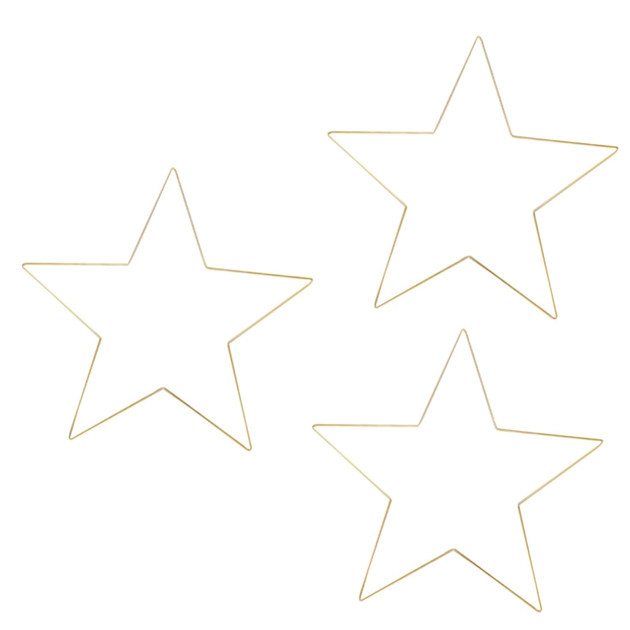 Estrella de marco de alambre dorado con acabado decorativo fino
