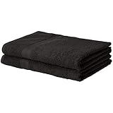 Amazon Basics Fade-Resistant Cotton Bath Sheet - 2-Pack, Black