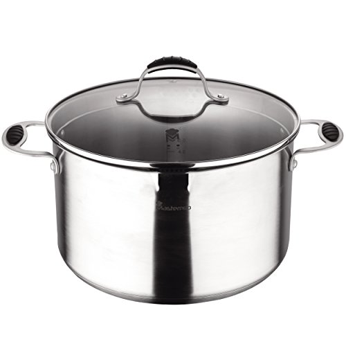 MasterPro Olla 32x18 cm con Tapa Acero Inoxidable Apta para inducción Gravity, Plateado, 32 cm
