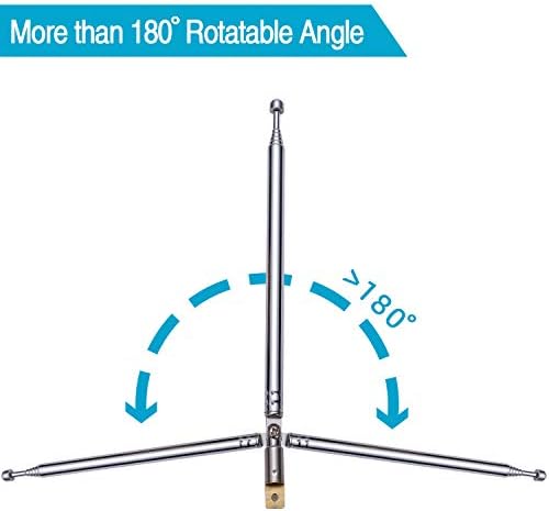 moinkerin 2 Pcs Telescopic Antenna TV FM Radio Remote Control Rod Antenna Receiver 7 Section M2.6