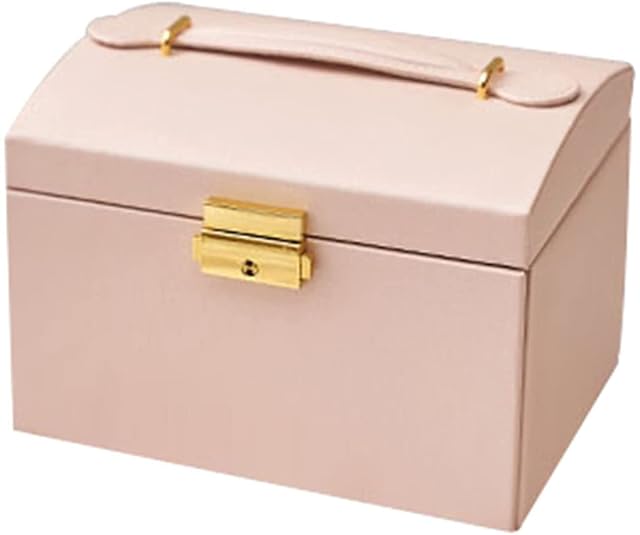 Storage Box Box Jewellery Organizer PU Leather 3 Layers Storage with Lock Portable Watch Organizer Necklace Earring Storage