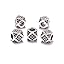 5 Pcs Black on Silver Cube Bead (7x7mm)