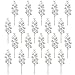 20 Piezas Decoración de Bayas ,Palillos Artificiales de Bayas Acebo Bayas Ramas Tallos de Bayas navideñas para el árbol de Navidad Temporada de Vacaciones Decoración de Invierno (Plata)