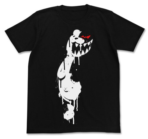 ダンガンロンパ 希望の学園と絶望の高校生 THE ANIMATION モノクマ ステンシル Tシャツ/ブラック-M