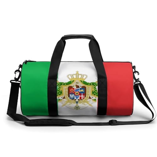 Italian Italy Coat of Arms Flag Fashion Gym Bag Lightweight Duffel Bags Luggage Handbags for Sports Travel