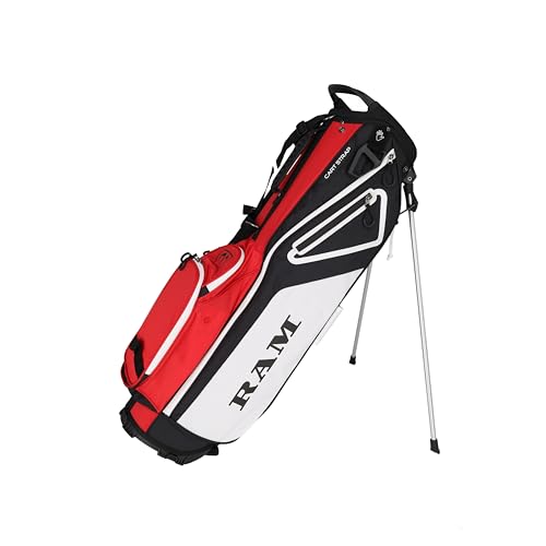 Ram Golf 7.5 Sunday Golf Carry/Stand Bag, Black/Red
