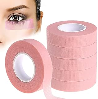6 Rolls Pink Eyelash Tape Adhesive Lash Extension Tape Micropore Tape for Eyelash Extension Breathable Micropore Fabric Tape Lash Extensions Supplies (Pink)