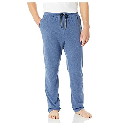 Nautica Men's Soft Knit Sleep Lounge-Pant, Blue Indigo Heather, Medium