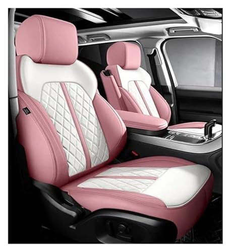 Housses de siège auto en cuir Skoda Superb 3 et Octavia - Finition luxe rose et blanc