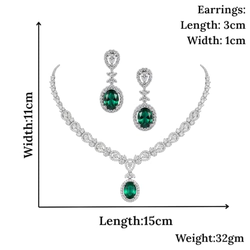 Image of American Diamond Necklace Set | CZ Stones, Rhodium-Plated Finish | Bridal Jewelry with Earrings for Weddings, Parties & Festivals