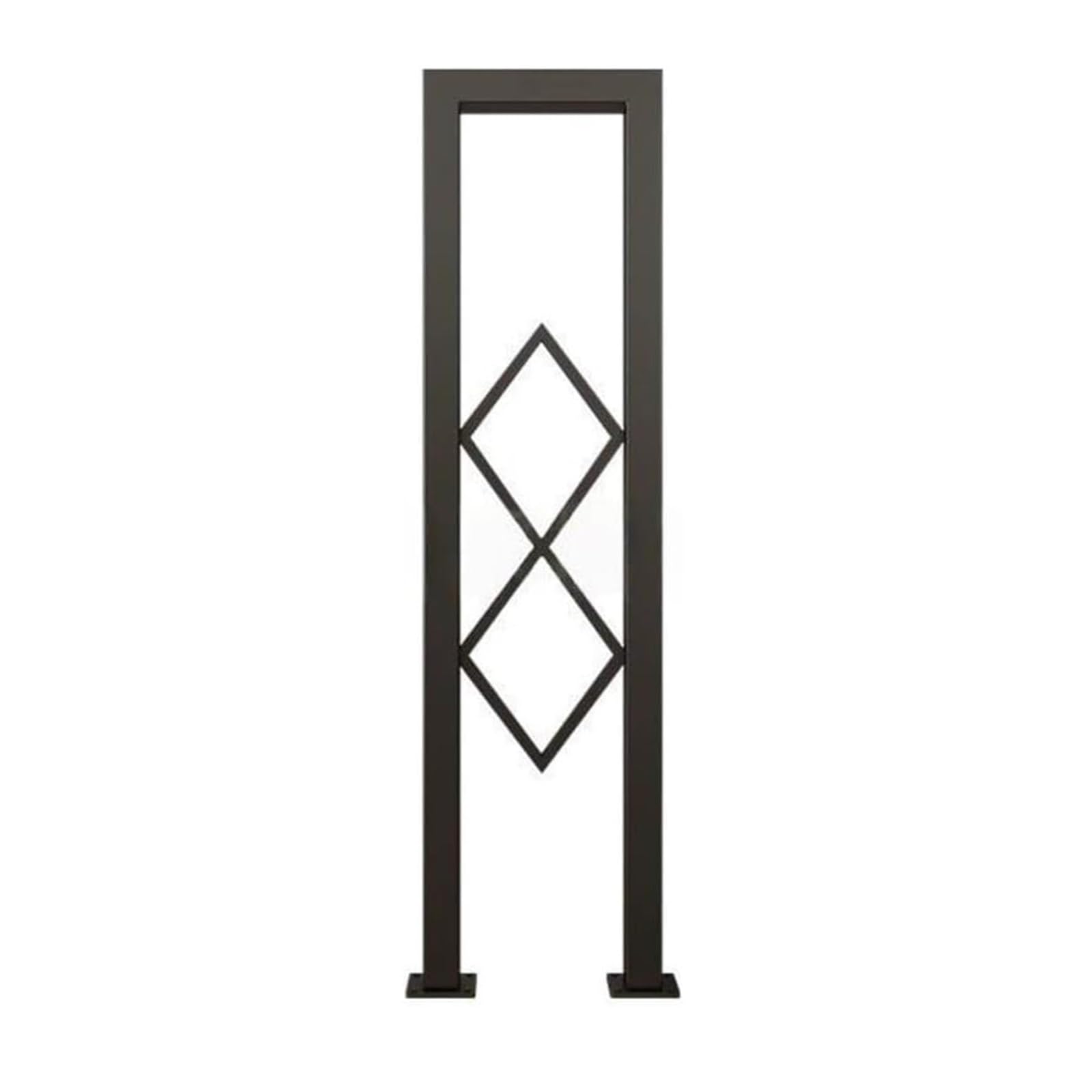 Stair Railing 3Pcs Indoor Stair Railing U-Shaped Railing Stairs Metal Stair Handrail for Villas Balconies Hallways Flats Indoor Outdoor(Black,90cm)