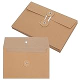 10 Stück Kraftpapier Umschläge Briefumschläge Aus Kraftpapier Verdickt 17x 11.5cm Vintage Umschläge Karten mit Siegelaufkleber für Geburtstagskarten Weihnachten Valentinstag