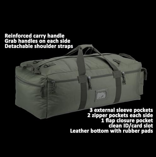 Large Military Duffle Bag Tactical Gear Load Out Bag Deployment Cargo Bag Travel Sports Equipment Duffel Luggage Bag with Backpack Straps 90L4