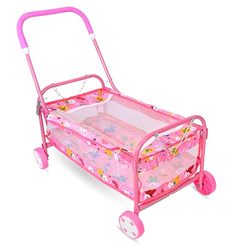 Image of AVANI METROBUZZ Small Baby Cradle with Wheels and Canopy, Foldable Design, Cortoon Pattern, for 0-6 Months Baby Boys and Girls