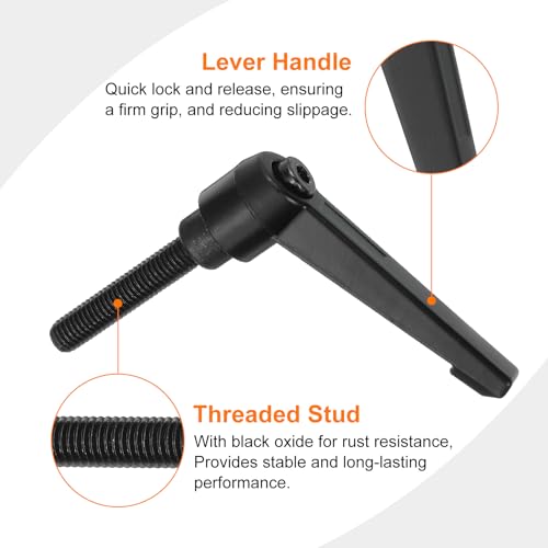 Image of uxcell 4Pcs M8 x 40mm Adjustable Knobs Handle Male Thread Push Button Ratchet Quick Release Locking Rotating Bolt for Lathe Machinery, Black