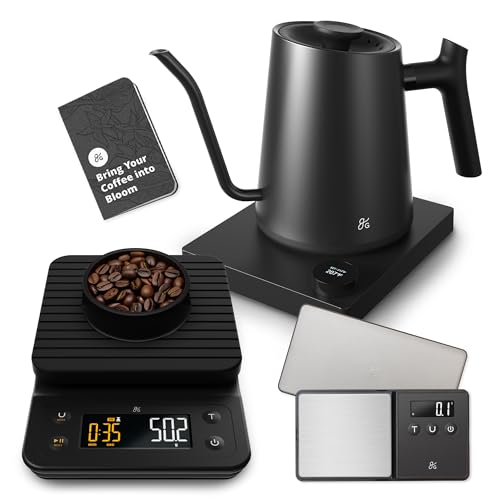 Greater Goods Tetera Eléctrica y Báscula para Café Negro