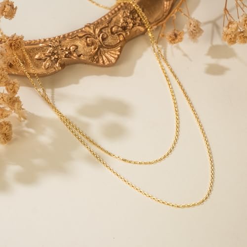 14K Gold Chain for Women Mens Trendy 14K Gold Necklaces for Women Necklace Chains Necklace Womens Cable Chains Necklaces for Mens16-26IN4