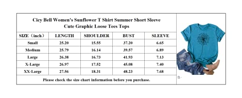 Cicy Bell Women's Dandelion Print T Shirts Cute Graphic Tees Short Sleeve Summer Cotton Tee Tops Z-Purple #TOP4
