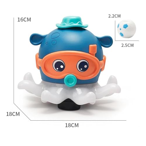 Image of ToyBharat Baby Musical Octopus Ball Blowing Toy for Kids | Interactive Dancing Octopus with Music and LED Light-Up Mechanism | Mecanum Wheels Toy | Tummy Time Toy for Babies, Kids, and Toddlers