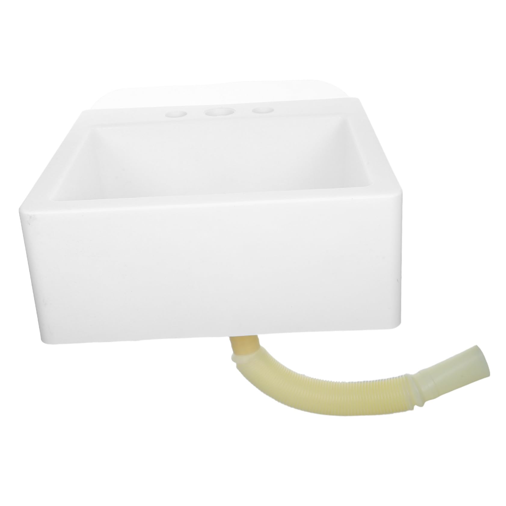 DOITOOL Lavabo de Baño Pequeño de Pared sin Taladro, Fregadero de Plástico Compacto para Espacios Reducidos, Lavabo Colgante Suspendido para Baño, Instalación Fácil, Portátil