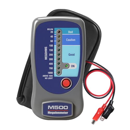 M500 Megohmmeter Compatible with Supco M500 Megohmmeter 500 Volts Megohmmeter M500 Megger Tester Measures Up to 1000 Megohms Ideal for HVAC Compressor Tester and Home Improvement Use