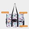 TOPDesign Utility Water Resistant Tote Bag with 13 Exterior & Interior Pockets, Top Zipper Closure & Thick Bottom Support, for Working Women, Teachers, Nurses, Accountants (Butterfly, Large) #1