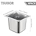 TSUBOR 6 Set Stainless Steel Hotel Pans 1/6 Size 6 Inch Deep With Lids, Anti-Jam Chafing Steam Table Pans, Catering Food Storage Metal Pan