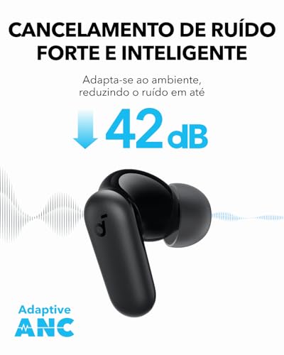 soundcore P30i by Anker, Fones de Ouvido com Cancelamento de Ruído, Graves Poderosos, 45H de Reprodu