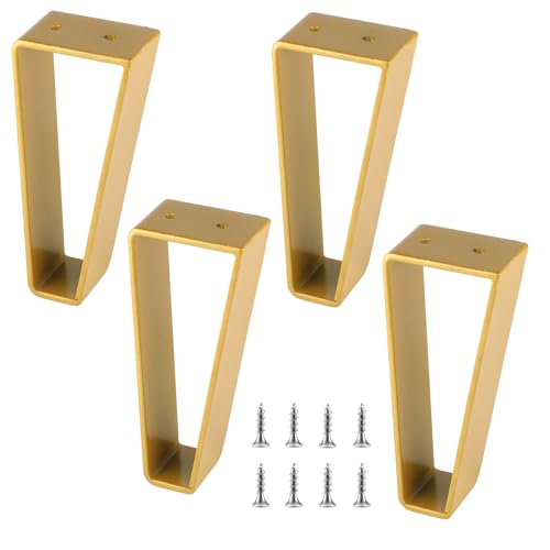 Osring 6 Inch Trapezoid Furniture Legs, Gold Metal Coffee Table Feet 4pcs by Osring - Used condition - US$28.19