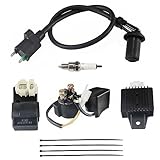 AC CDI Box, Ignition Coil Relay Voltage Regulator Spark Plug kit Compatible with 4 Stroke GY6 50-150cc 125cc Engine Chinese ATV taotao Scooter Moped Go Karts Parts